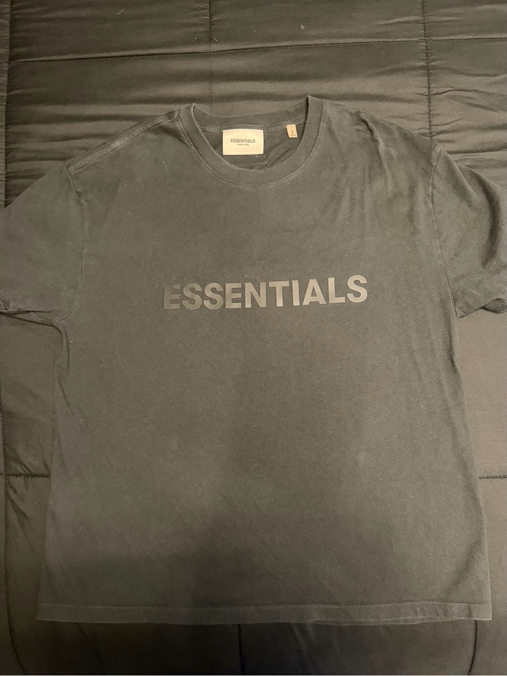 Fear of God ESSENTIALS Black 3D Logo T-Shirt – Size Small